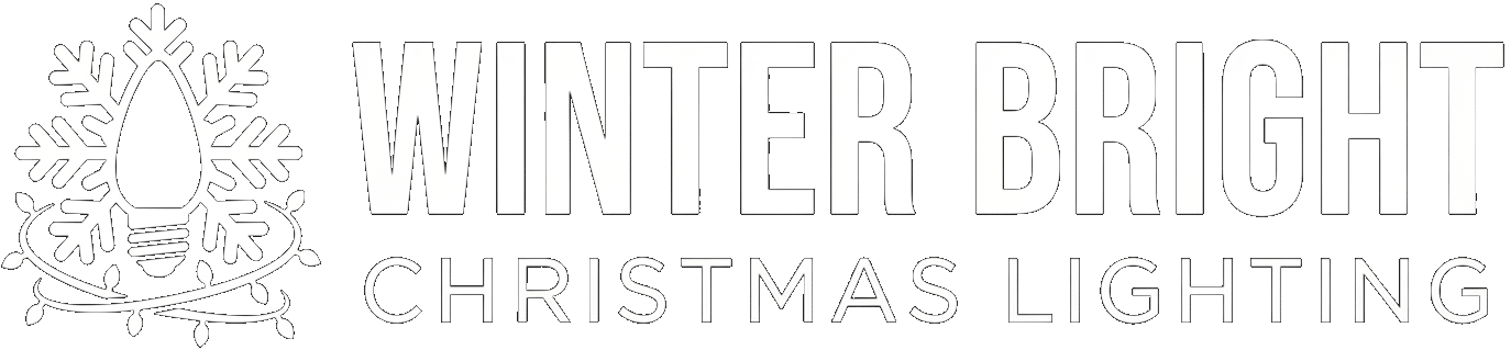 Winter Bright Holiday Lighting White Logo Transparent Background NB